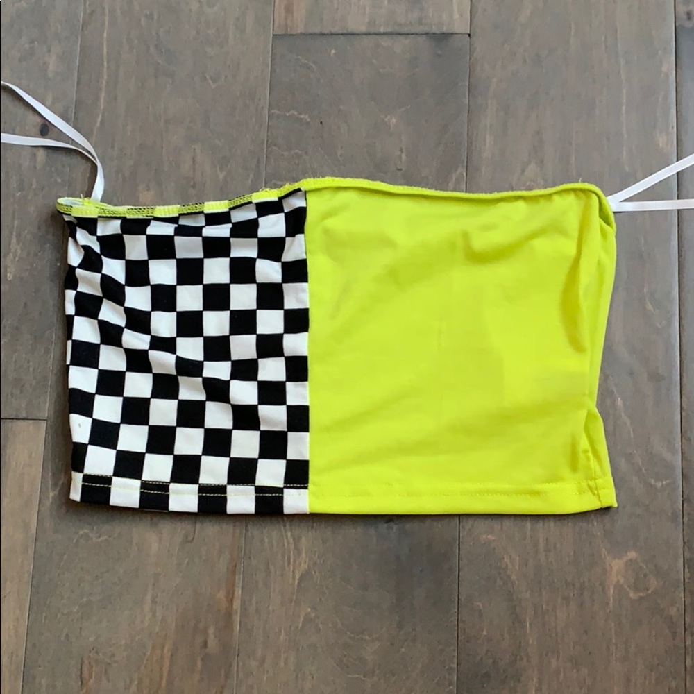 Checkered Panel Tube Top